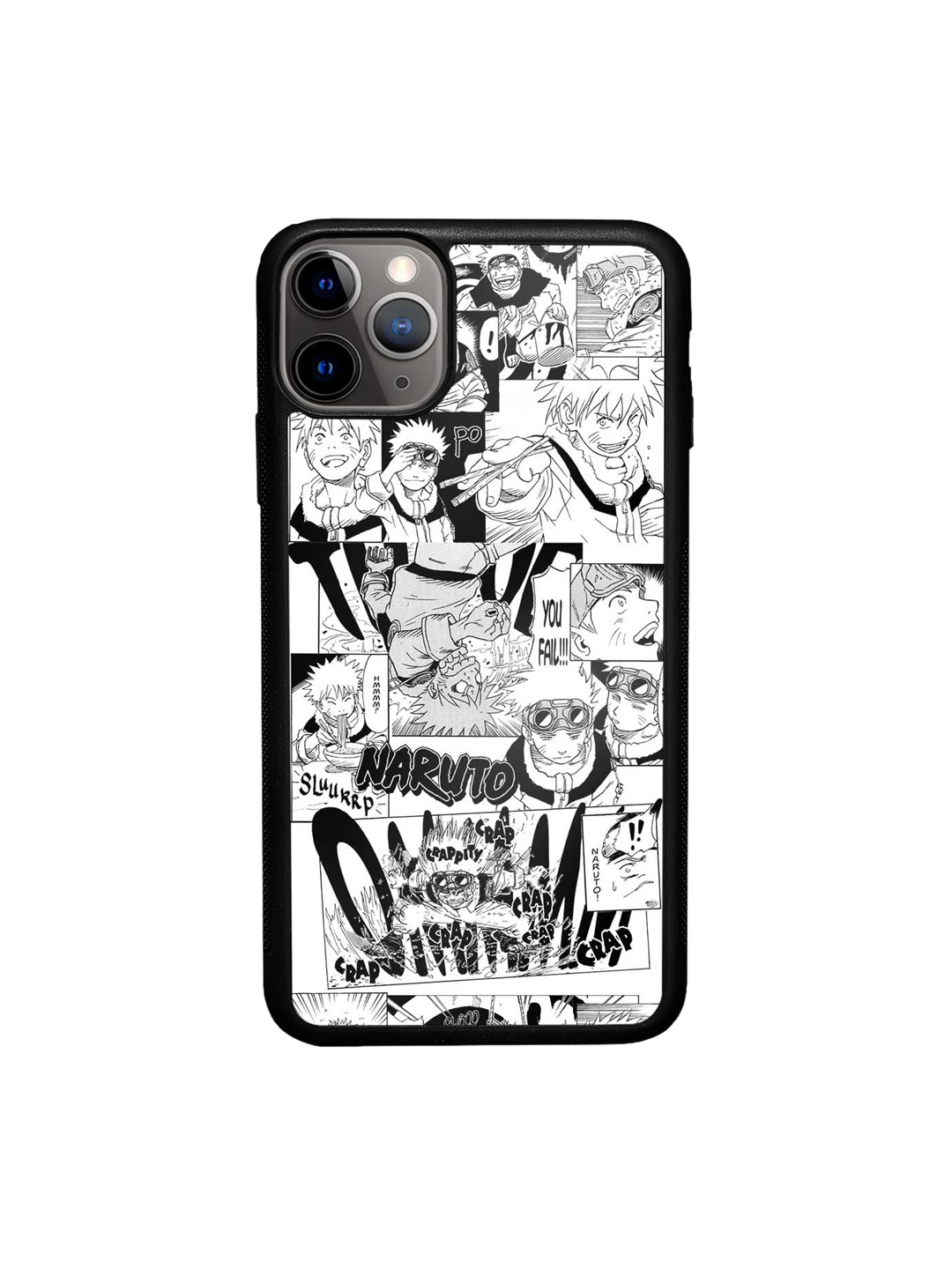 

macmerise Naruto Collage Printed iPhone 11 Pro Max Bumper Phone Back Cover, Black