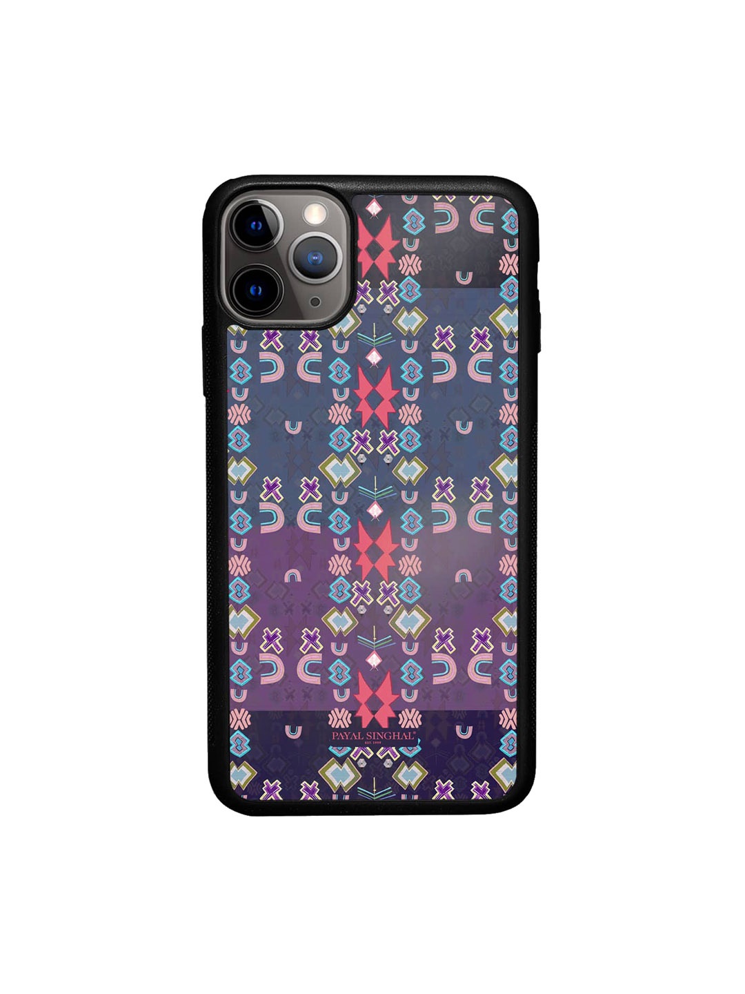 

macmerise Ethnic Motifs Printed iPhone 11 Pro Max Bumper Phone Back Cover, Purple