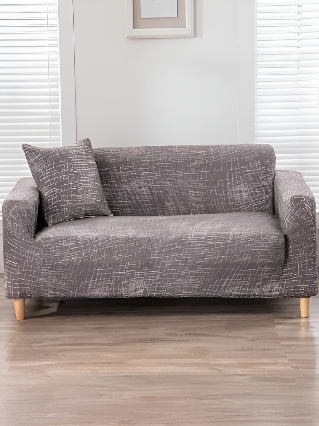 

TONY STARK Brown Printed 2 Seater Cover With Arms