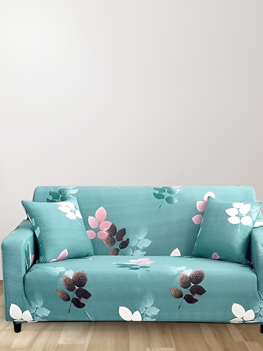 

TONY STARK Blue & White 3 Seater Floral Sofa Cover With Arms