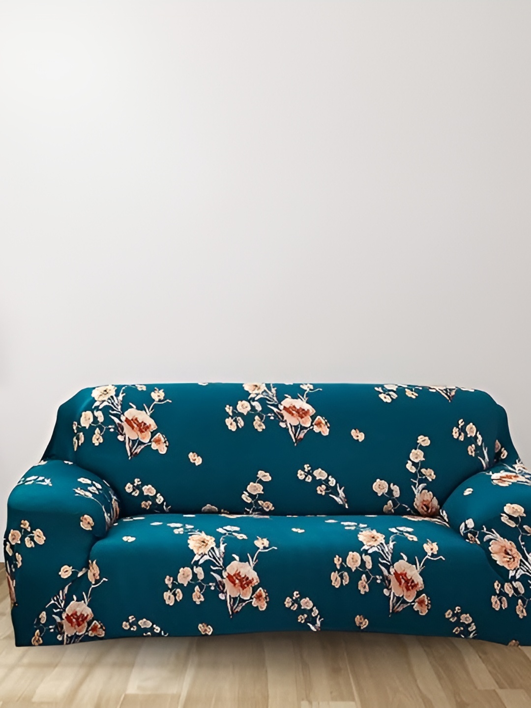 

TONY STARK Blue Printed 1 Piece Sofa Cover With Arms