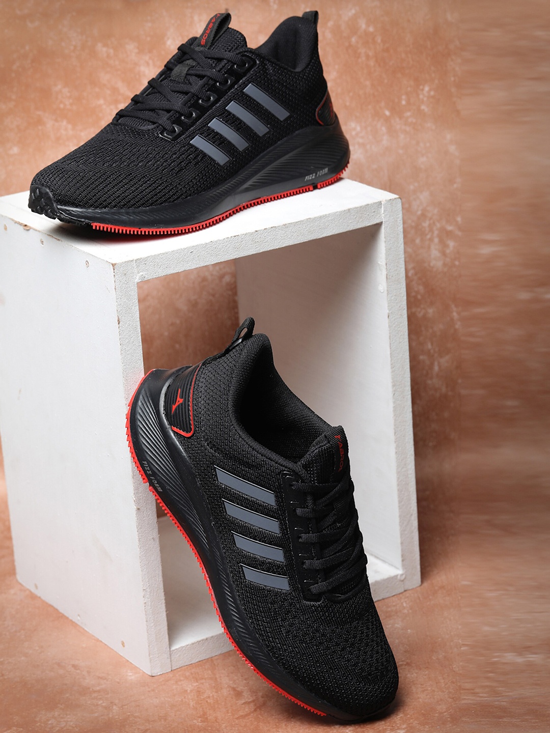 

ABROS Men RACER Lace-Up Running Shoes, Black
