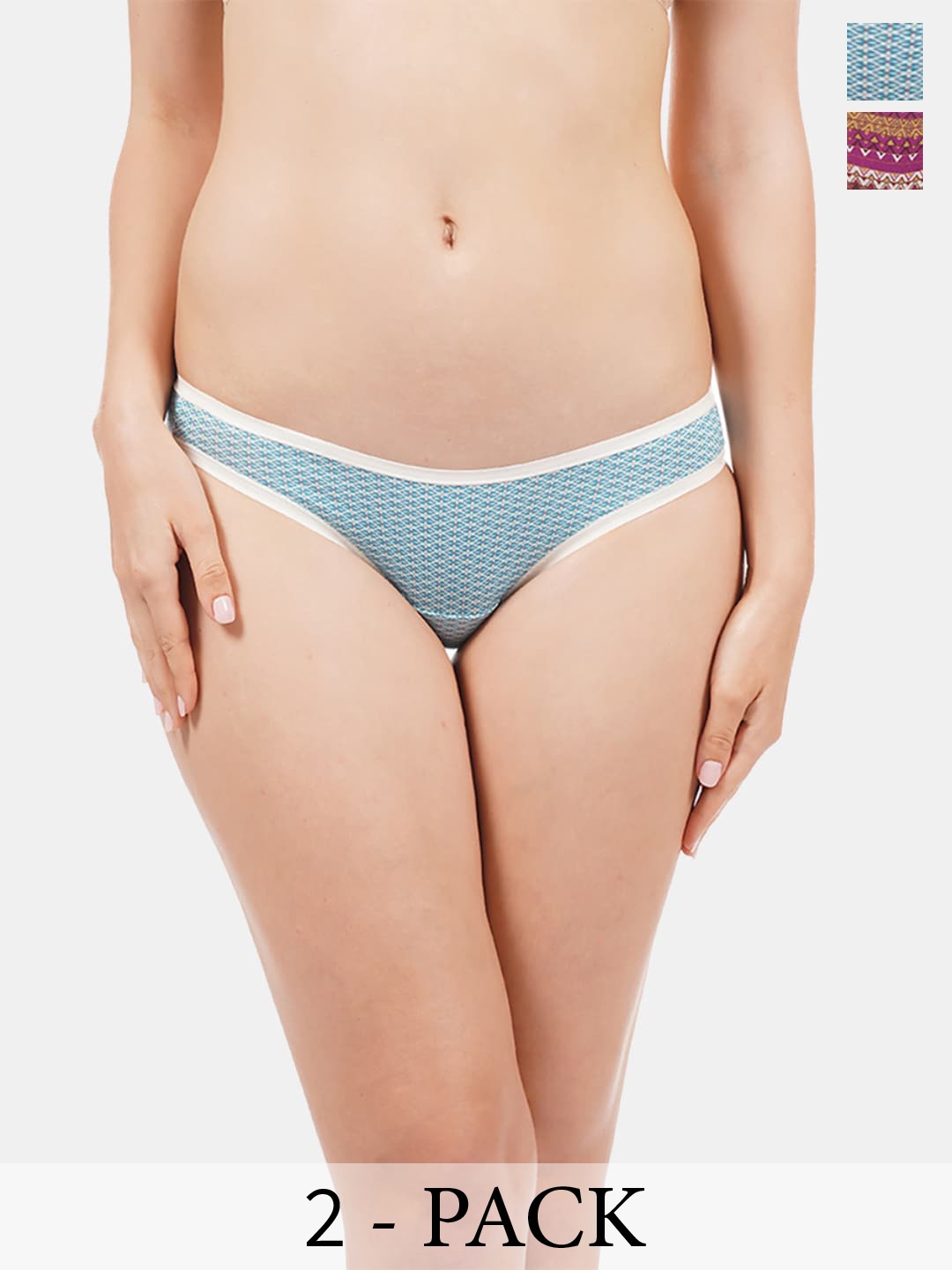 

Amante Pack Of 2 Printed Mid Rise Hipster Briefs, Magenta