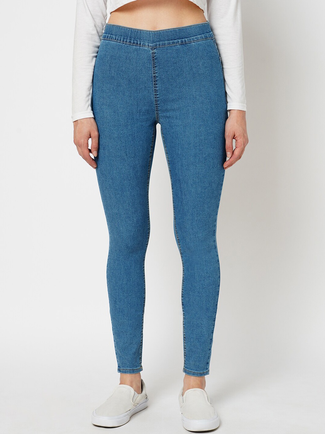 

ONLY Skinny Fit Washed Denim Jeggings, Blue