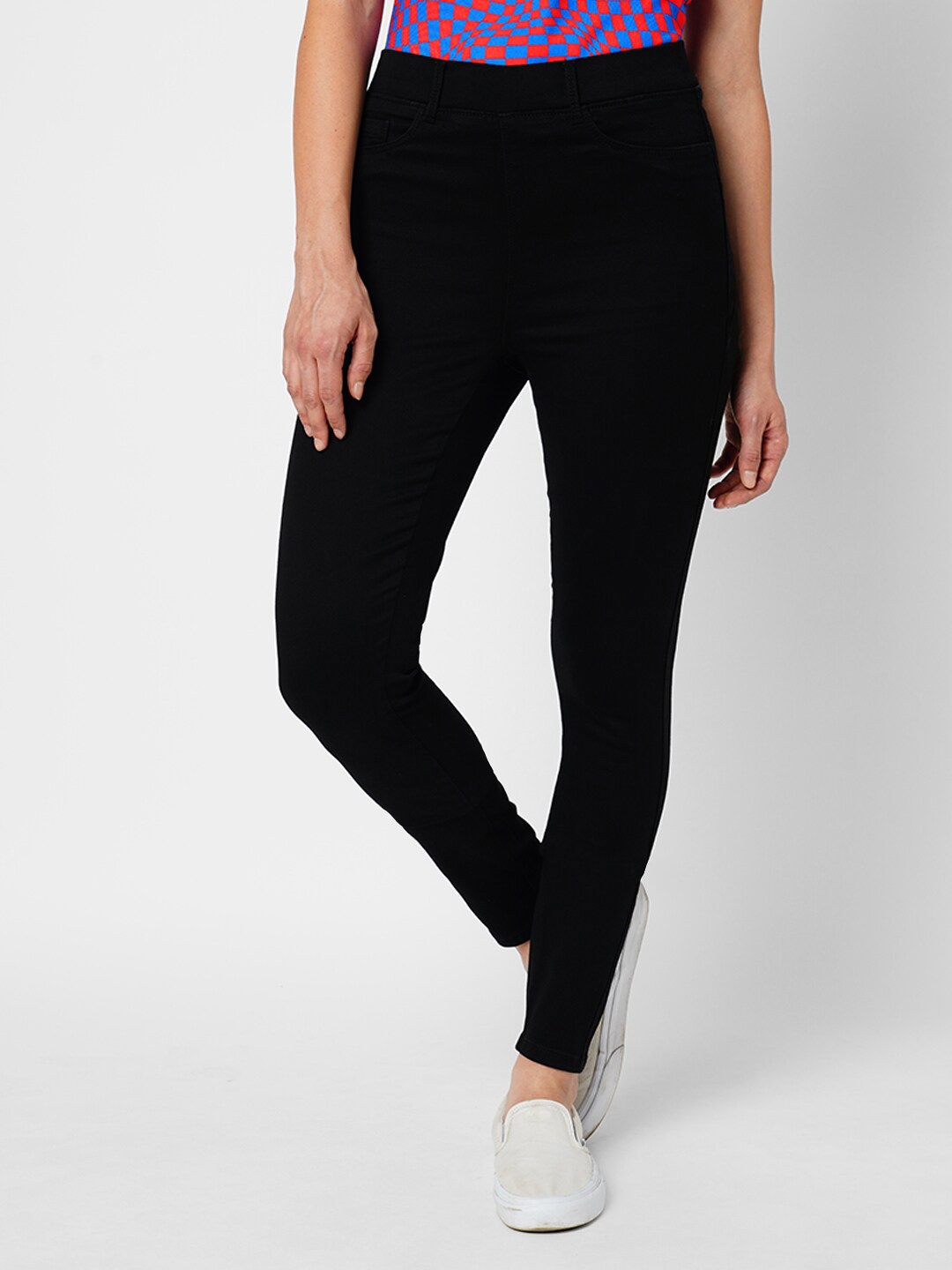 

ONLY Skinny Fit Washed Jeggings, Black
