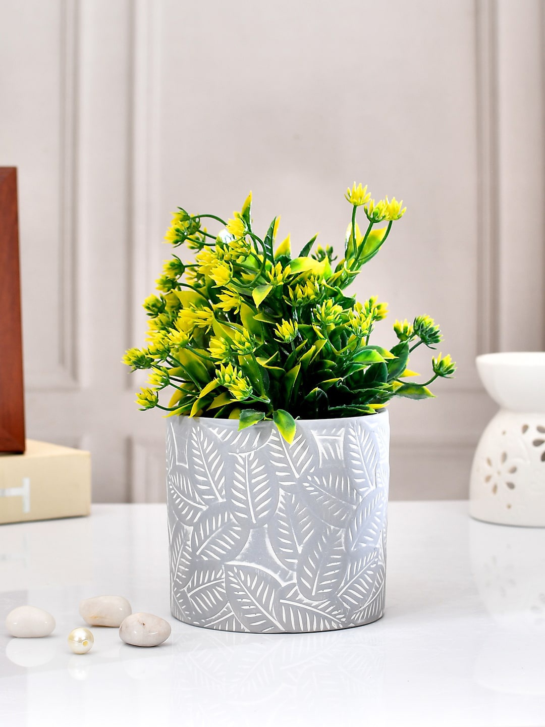 

TAYHAA Grey & White Printed Ceramic Planter