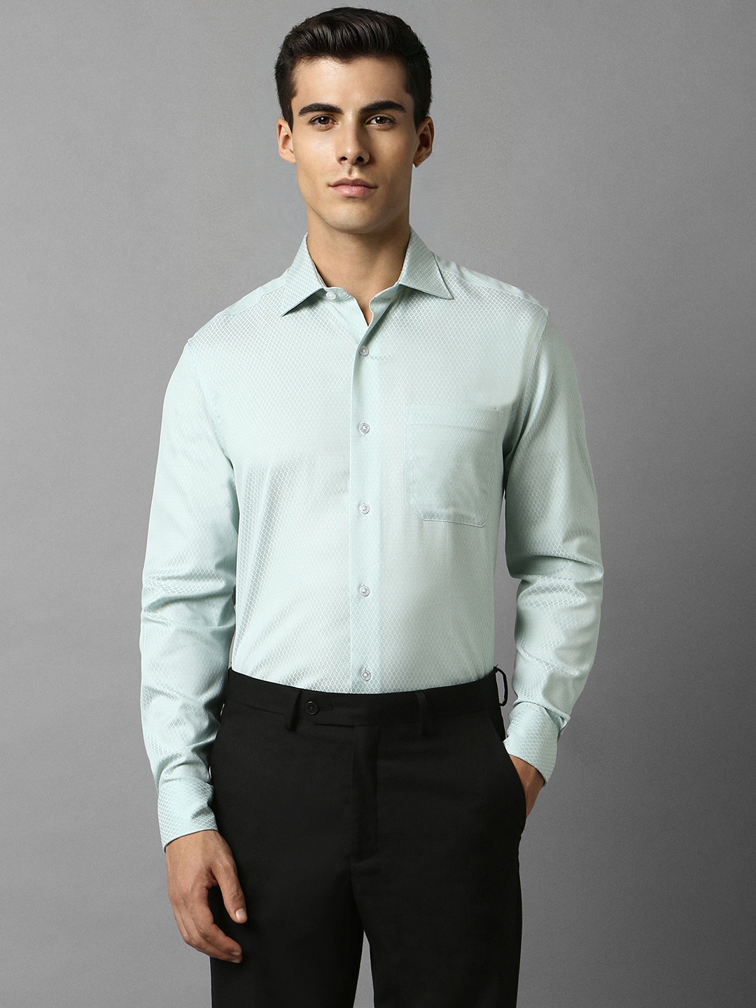 

Louis Philippe Men Green Formal Shirt