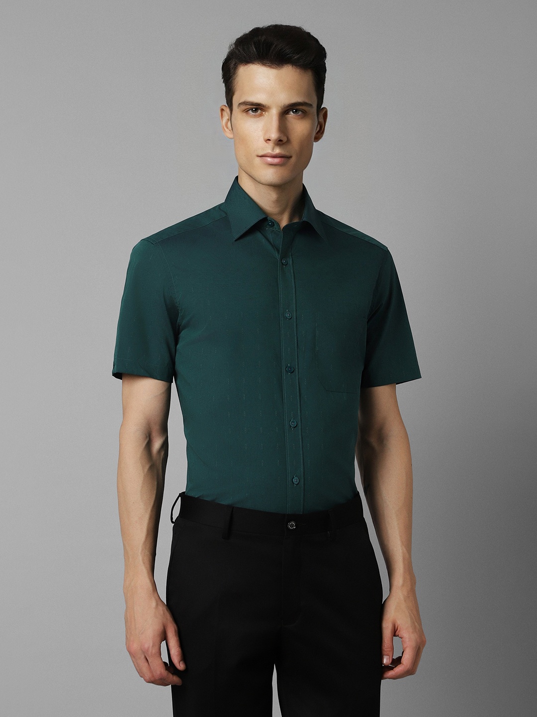 

Louis Philippe Men Green Formal Shirt