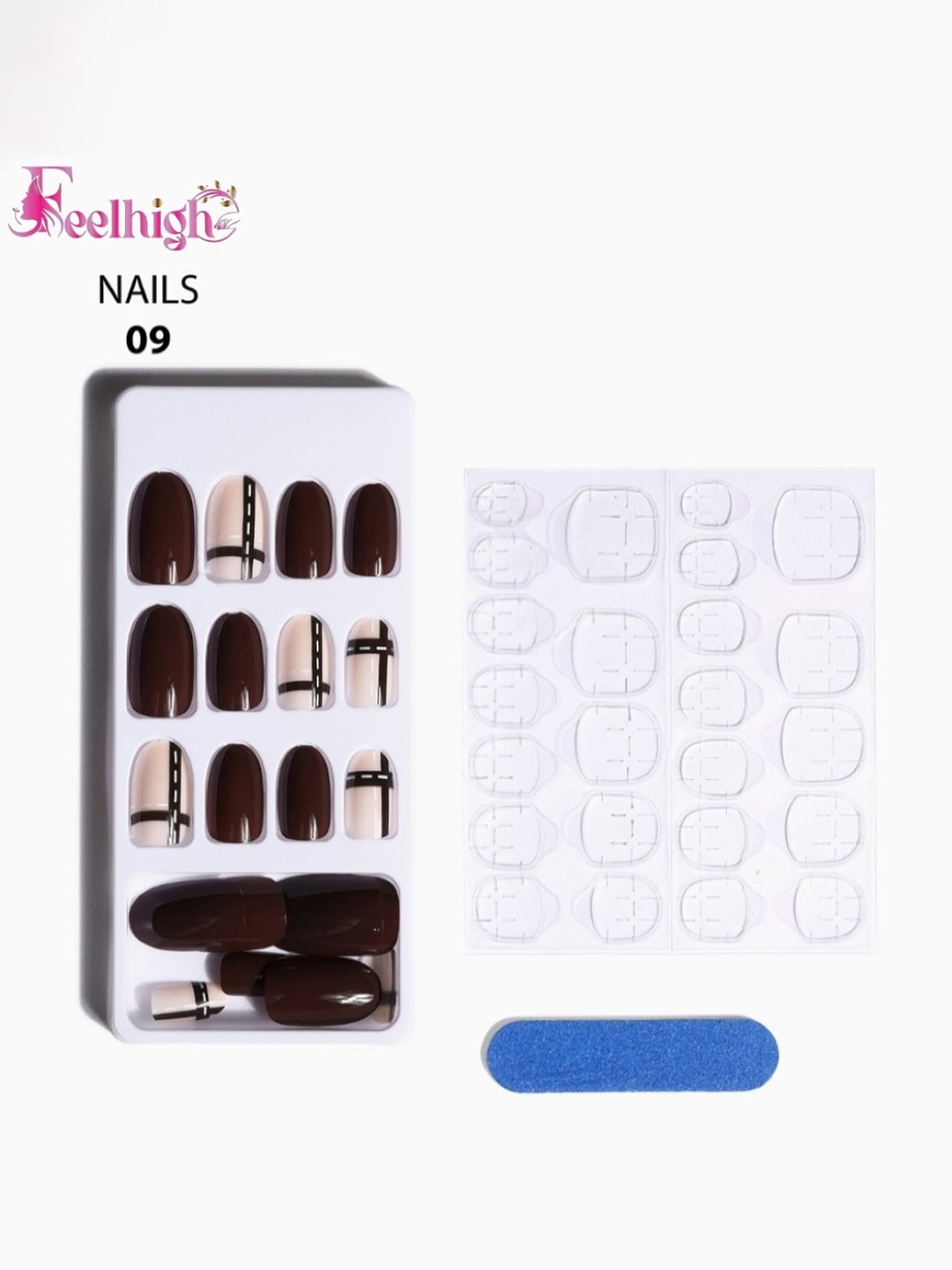 

FEELHIGH Perfect Fit 24Pcs Artificial Nails, Brown