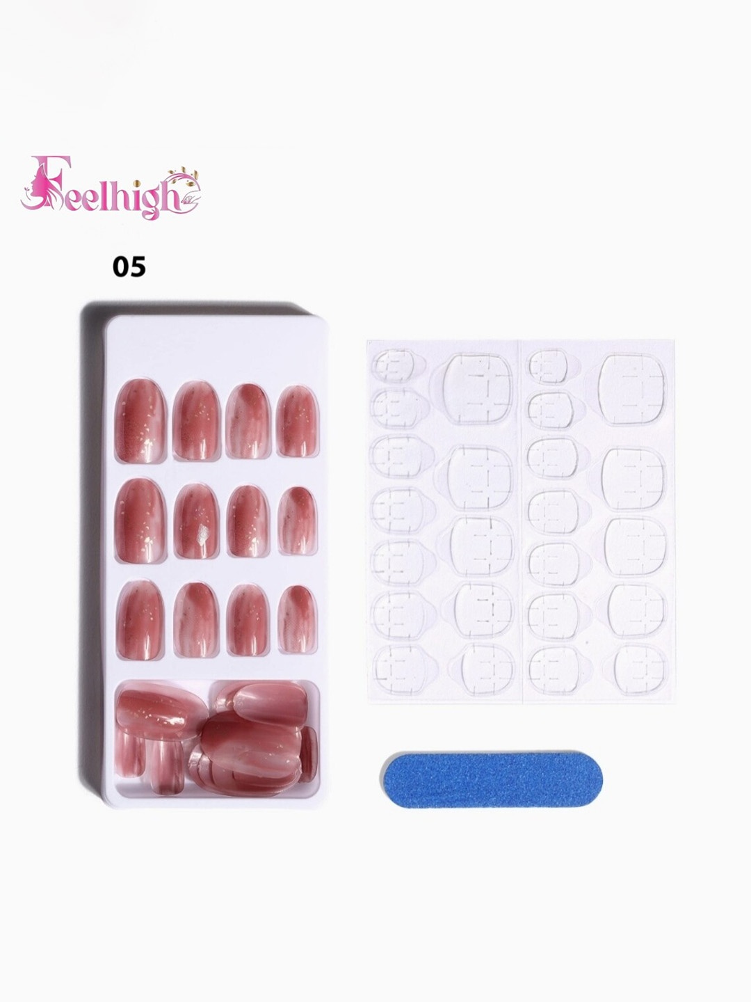 

FEELHIGH Perfect Fit 24-Pcs Artificial Nails, Rose
