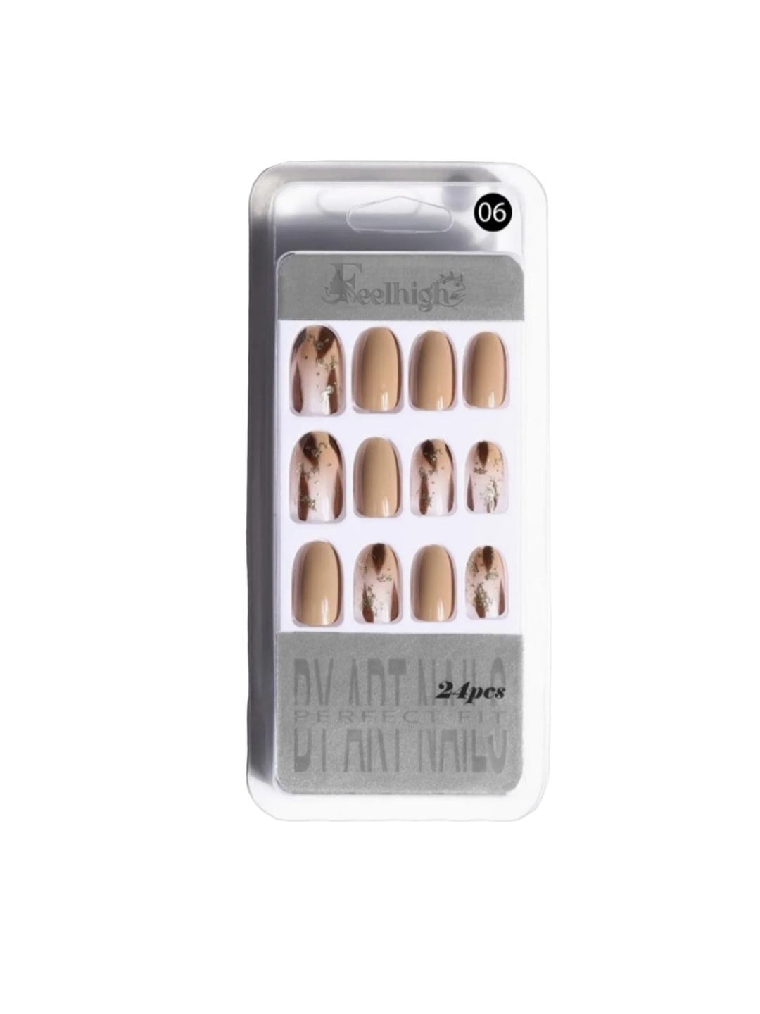 

FEELHIGH Perfect Fit 24-Pcs Artificial Nails, Brown