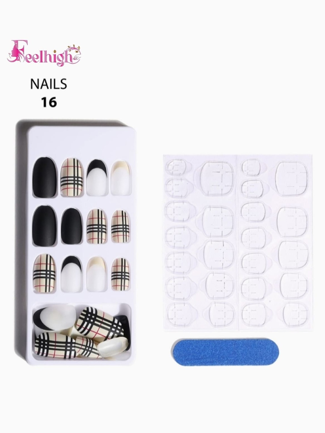 

FEELHIGH Perfect Fit 24Pcs Artificial Nails, Black