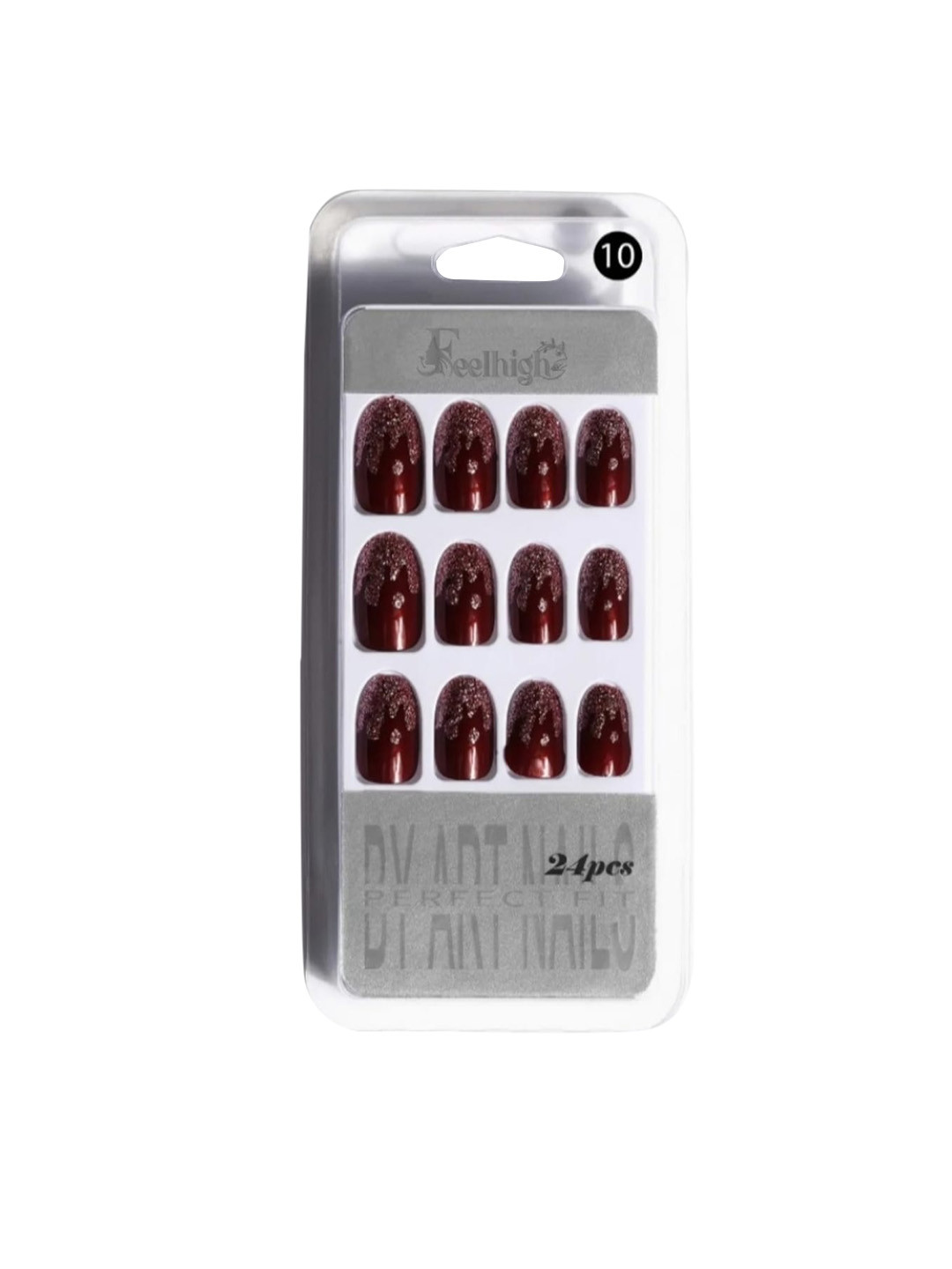 

FEELHIGH Perfect Fit 24Pcs Artificial Nails, Maroon