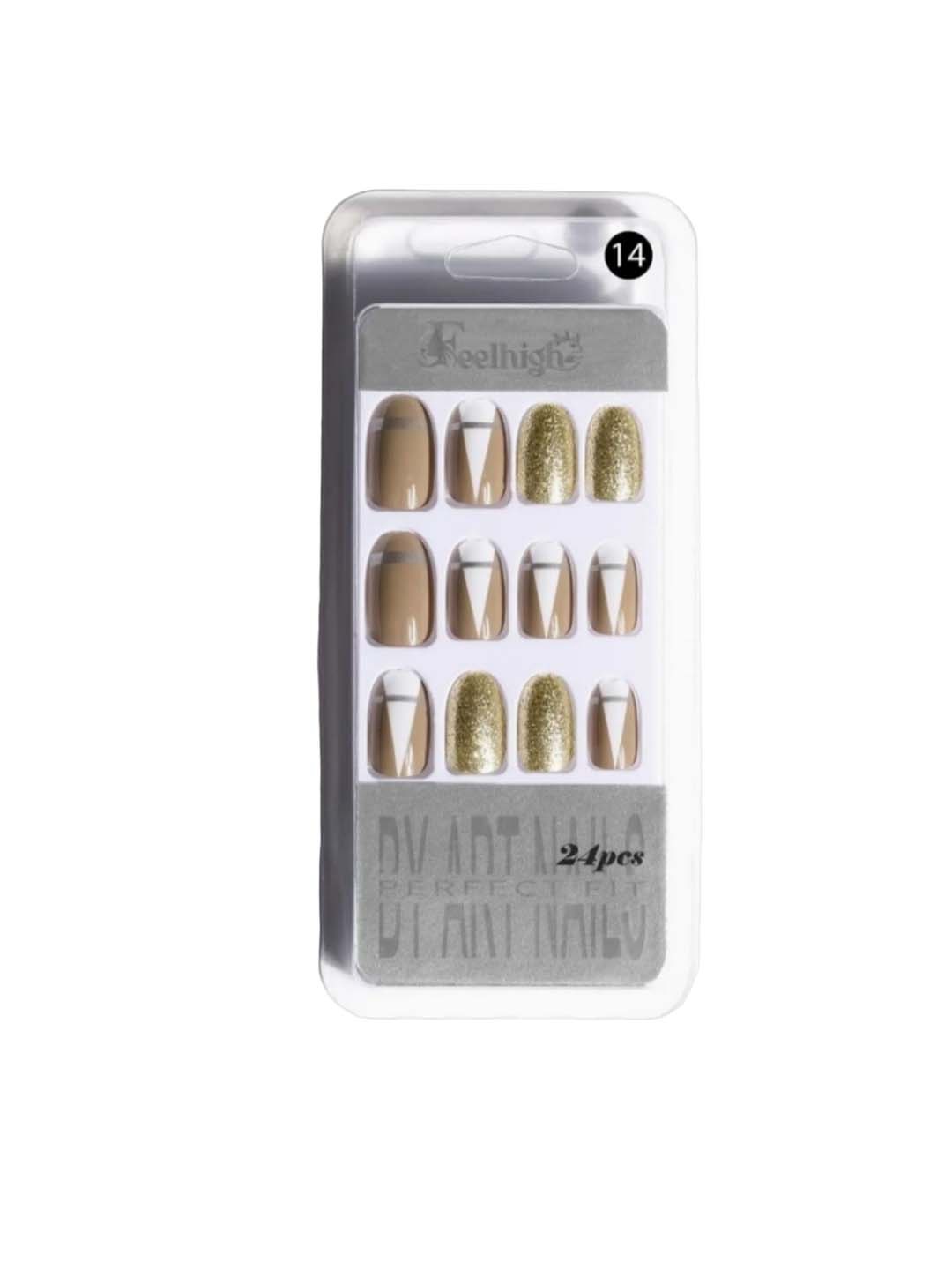 

FEELHIGH Perfect Fit 24Pcs Artificial Nails, Brown