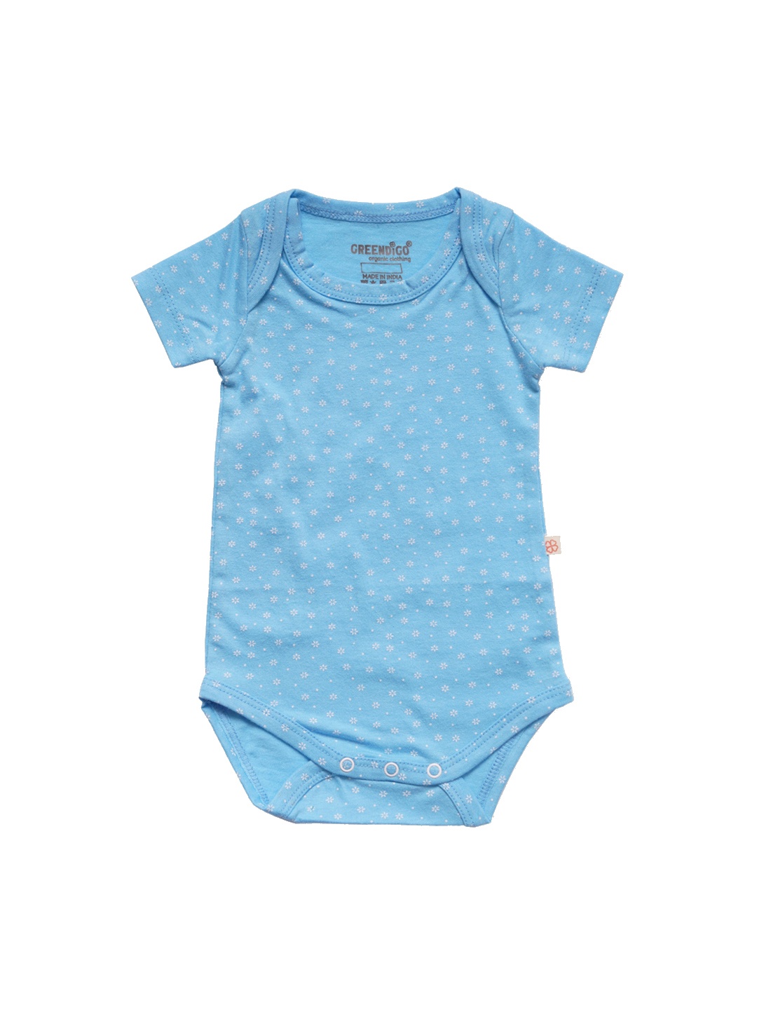 

GREENDIGO Infants Printed Organic Cotton Bodysuit, Blue