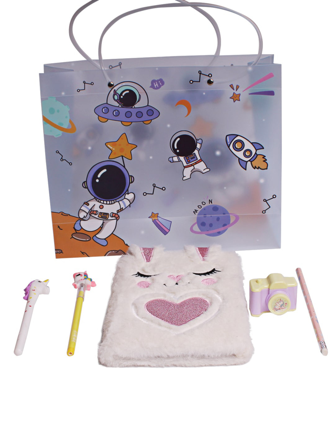

DukieKooky Set Of 6 Notebook With Pencil, White