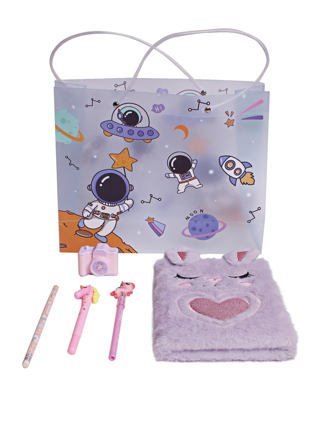 

DukieKooky Set Of 6 Bunny Notebook With Pencil, Purple