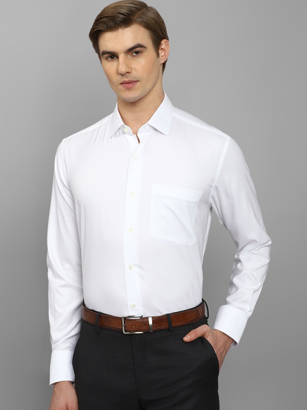 

Luxure by Louis Philippe Textured Pure Cotton Formal Shirt, White