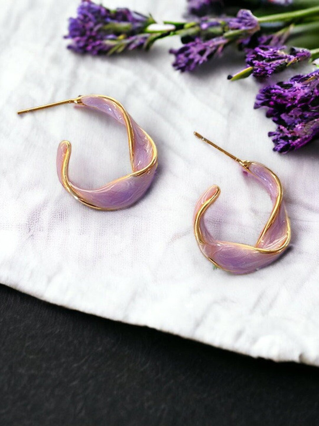 

FIMBUL Circular Half Hoop Earrings, Gold