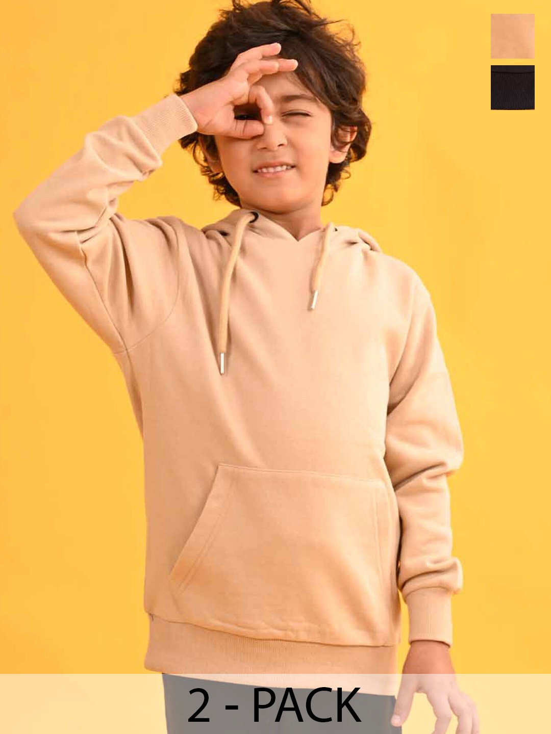 

Anthrilo Boys Pack Of 2 Hooded Fleece Pullover, Navy blue