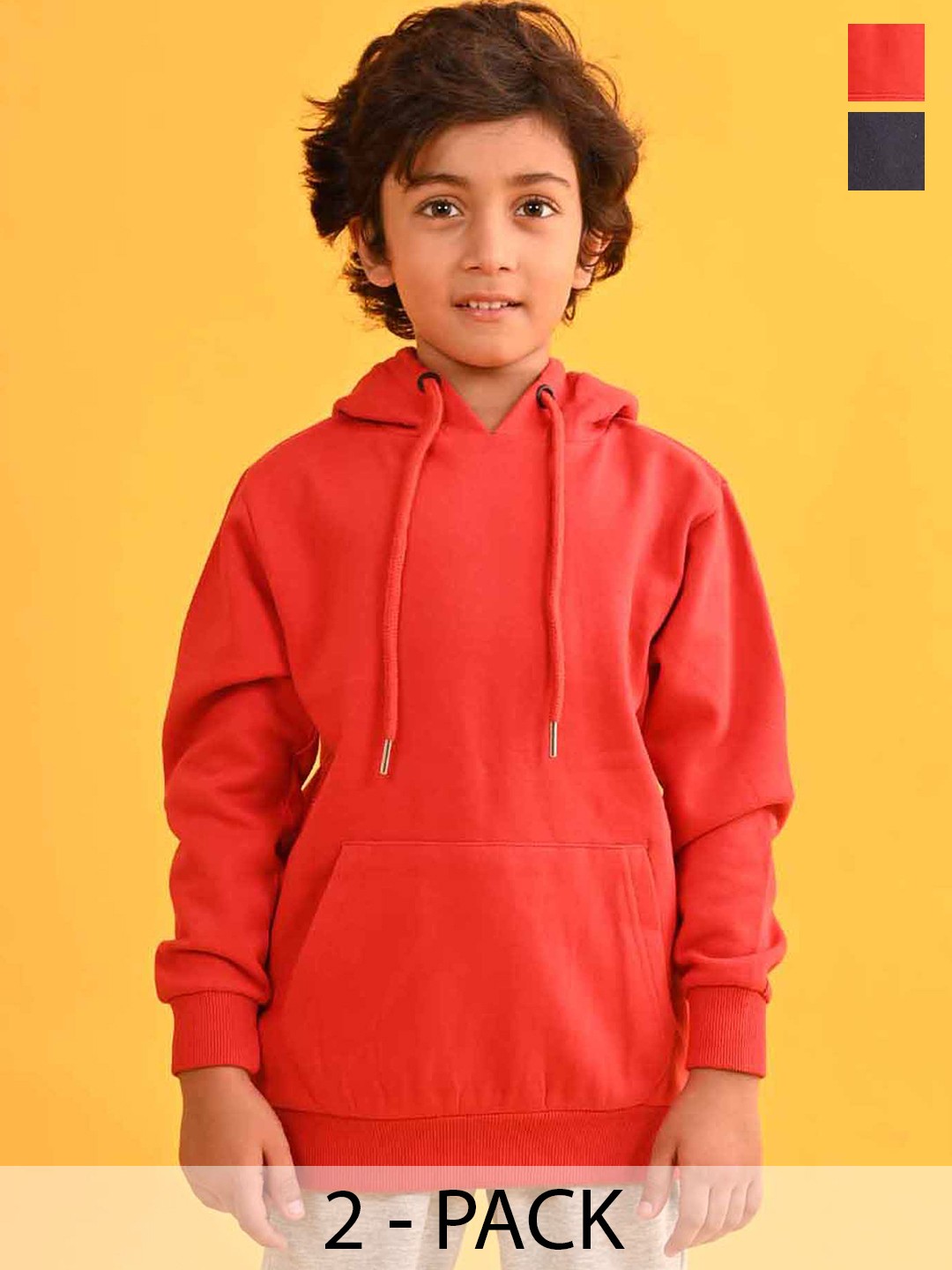 

Anthrilo Boys Pack Of 2 Hooded Sweatshirt, Navy blue
