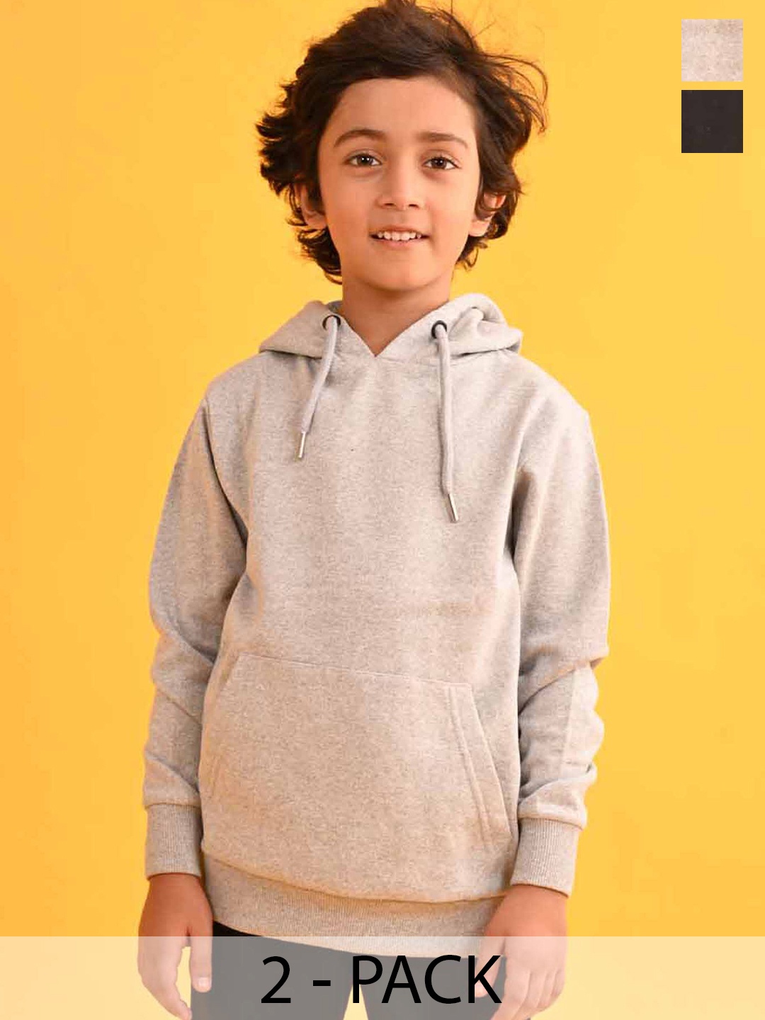 

Anthrilo Boys Pack Of 2 Hooded Sweatshirt, Grey