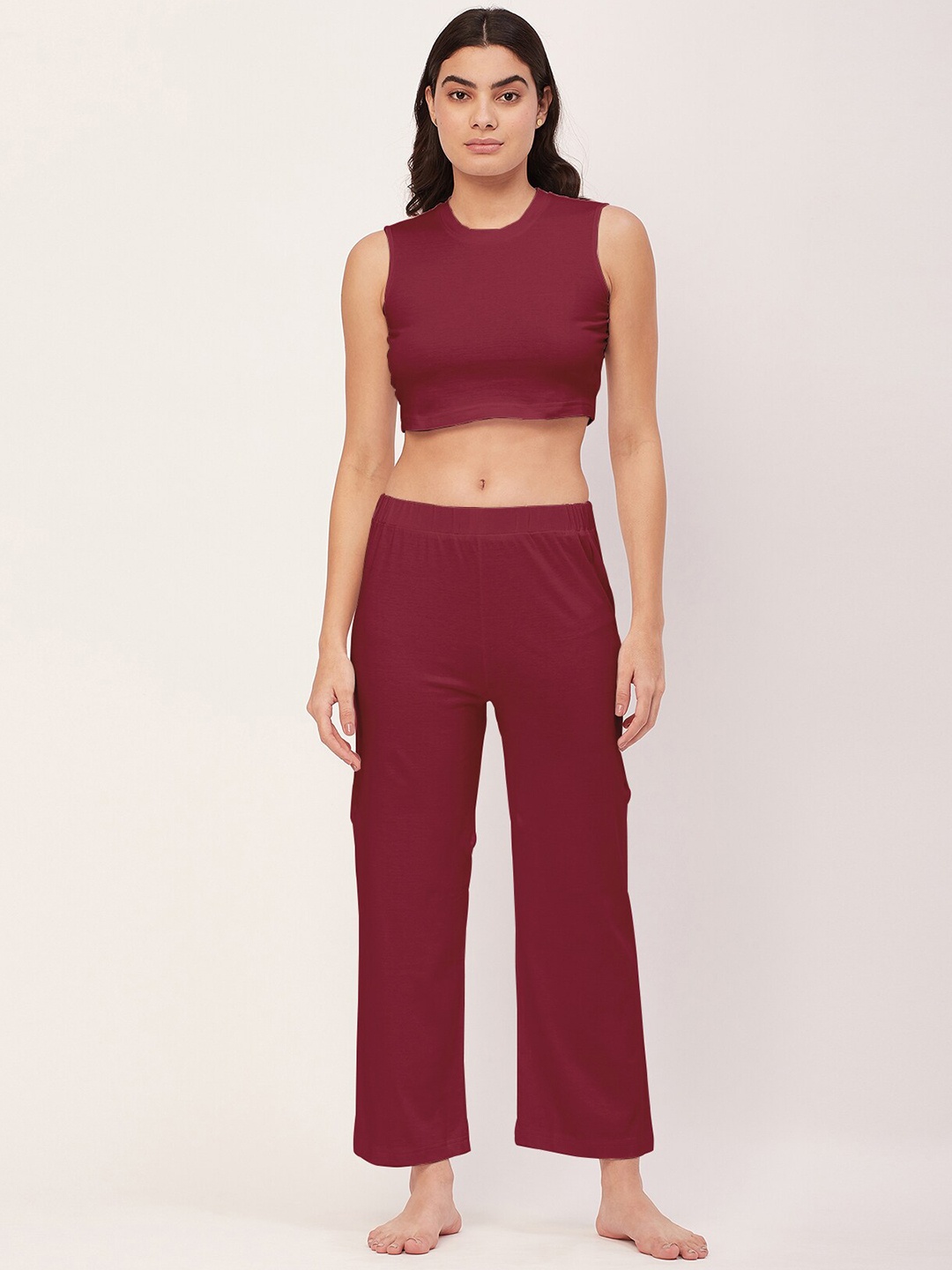 

Moomaya Crop Top With Trousers, Red