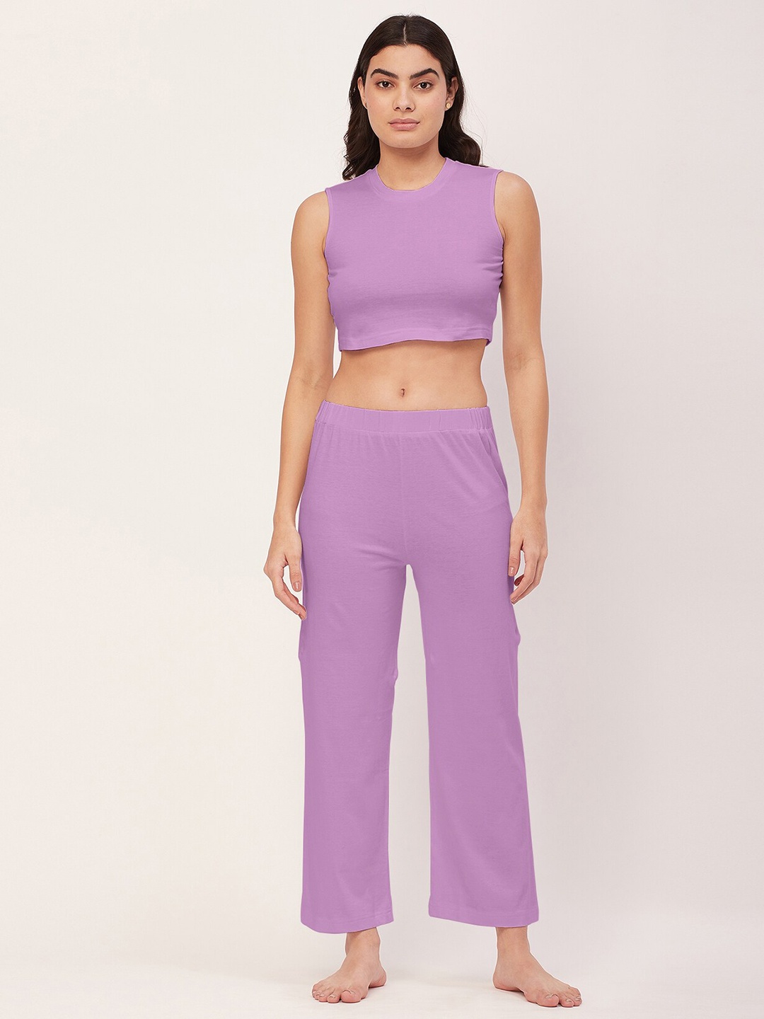 

Moomaya Crop Top With Trousers, Lavender