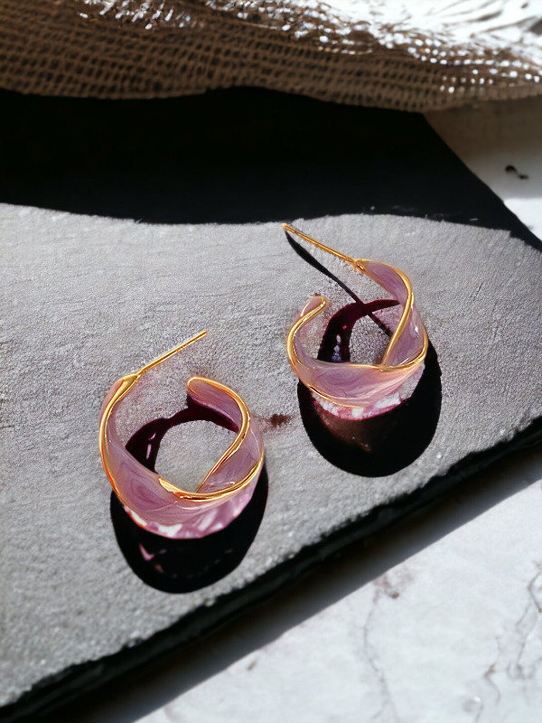 

VAGHBHATT Circular Half Hoop Earrings, Gold