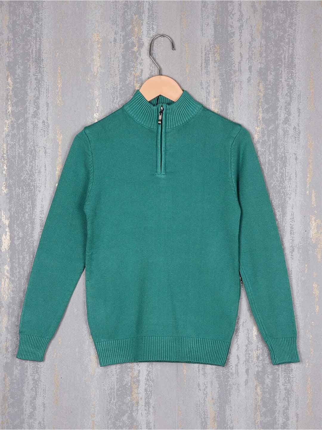 

Steele Boys Mock Collar Woollen Pullover Sweater, Green