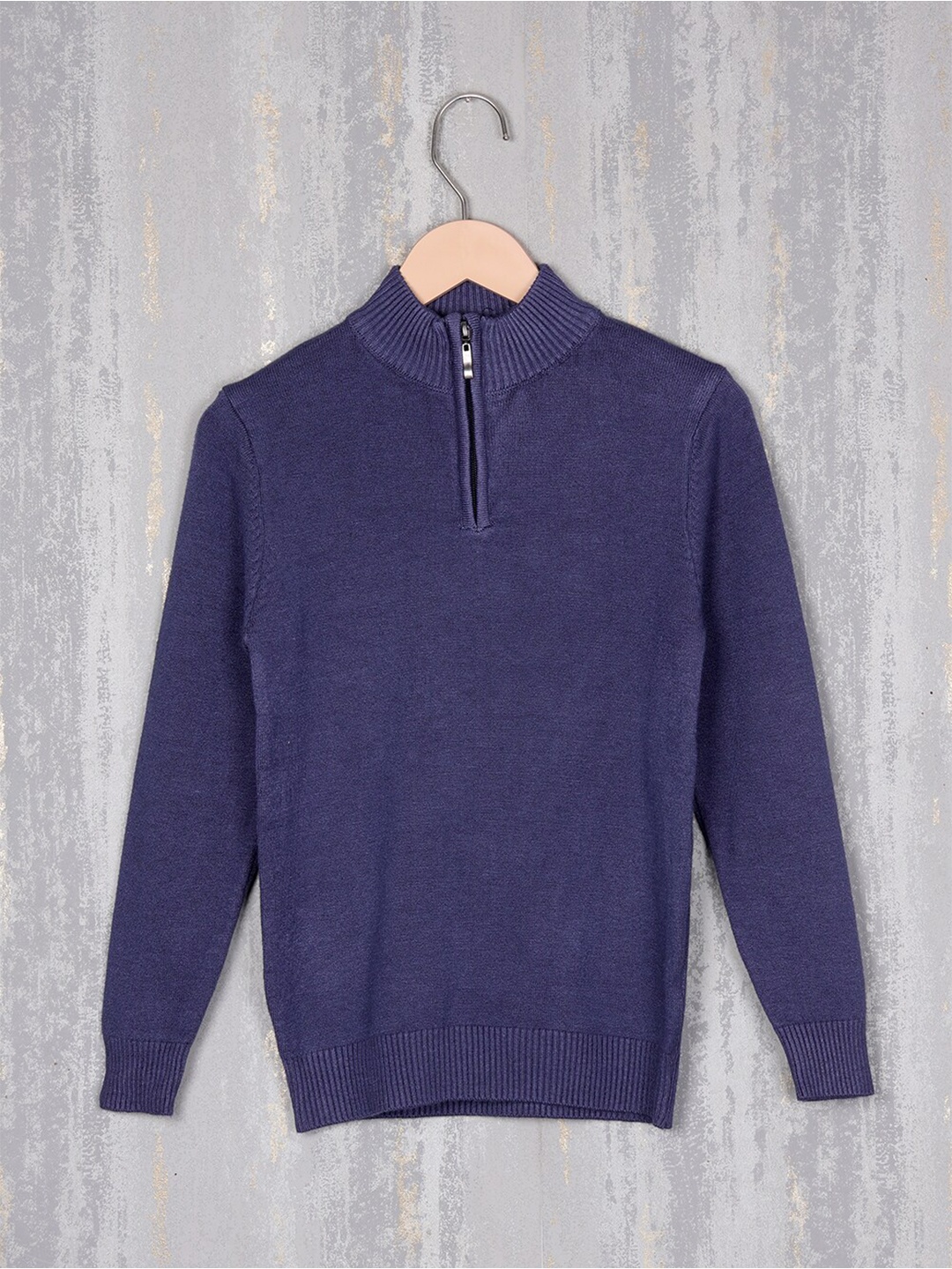

Steele Boys Mock Collar Woollen Pullover Sweater, Grey