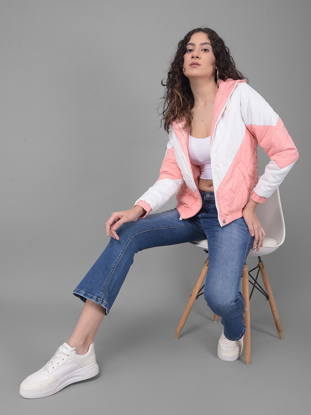 

Crimsoune Club Colourblocked Lightweight Puffer Jacket, Peach