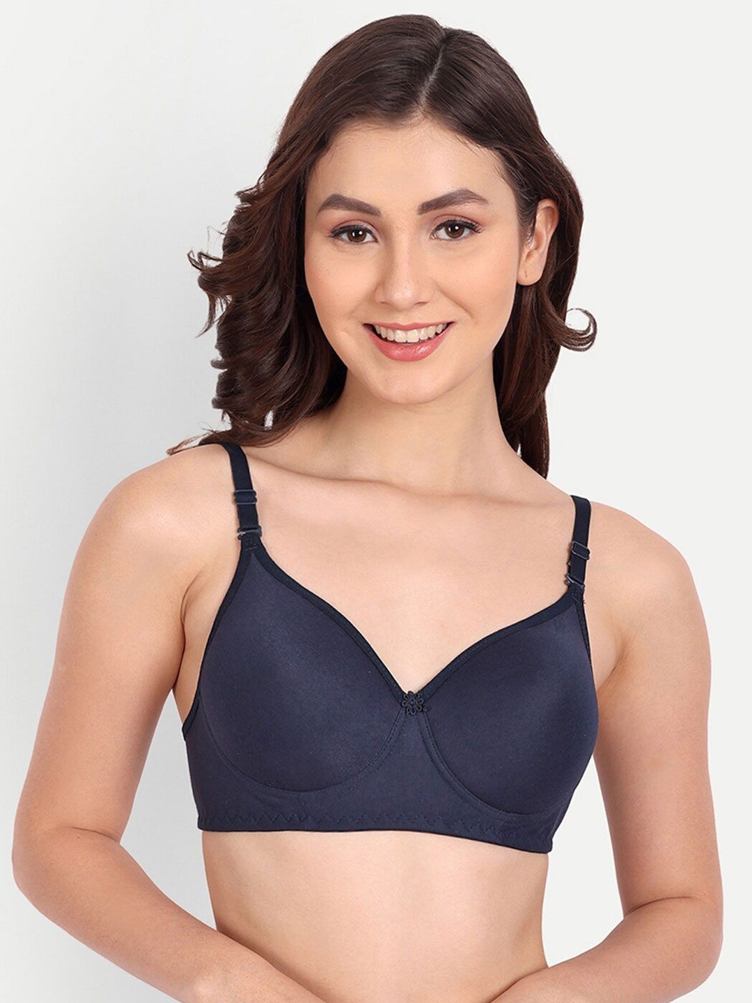 

Liigne Full Coverage Lightly Padded Everyday Bra With All Day Comfort, Navy blue