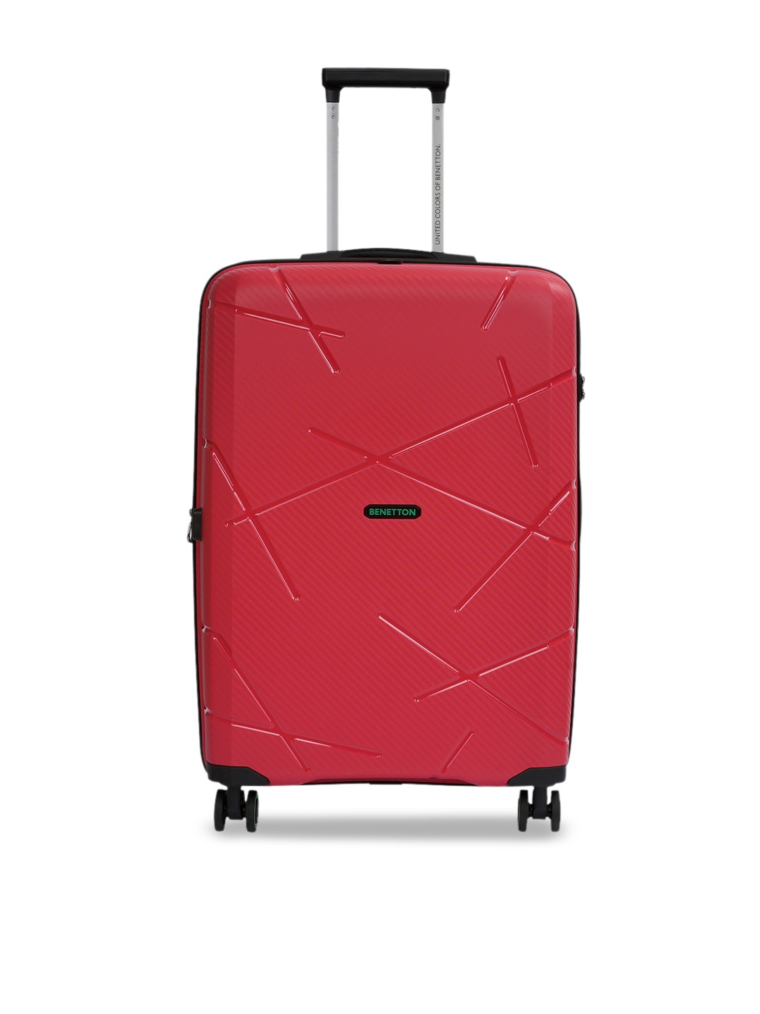 

United Colors of Benetton Textured Hard-Sided Cabin Trolley Suitcase, Red