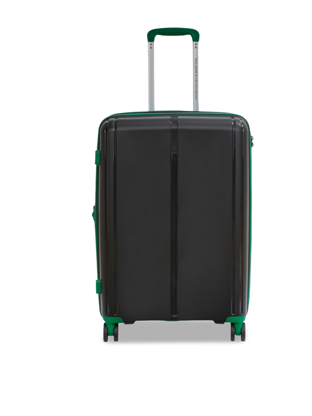 

United Colors of Benetton Textured Hard-Sided Medium Check In Trolley Suitcase, Black