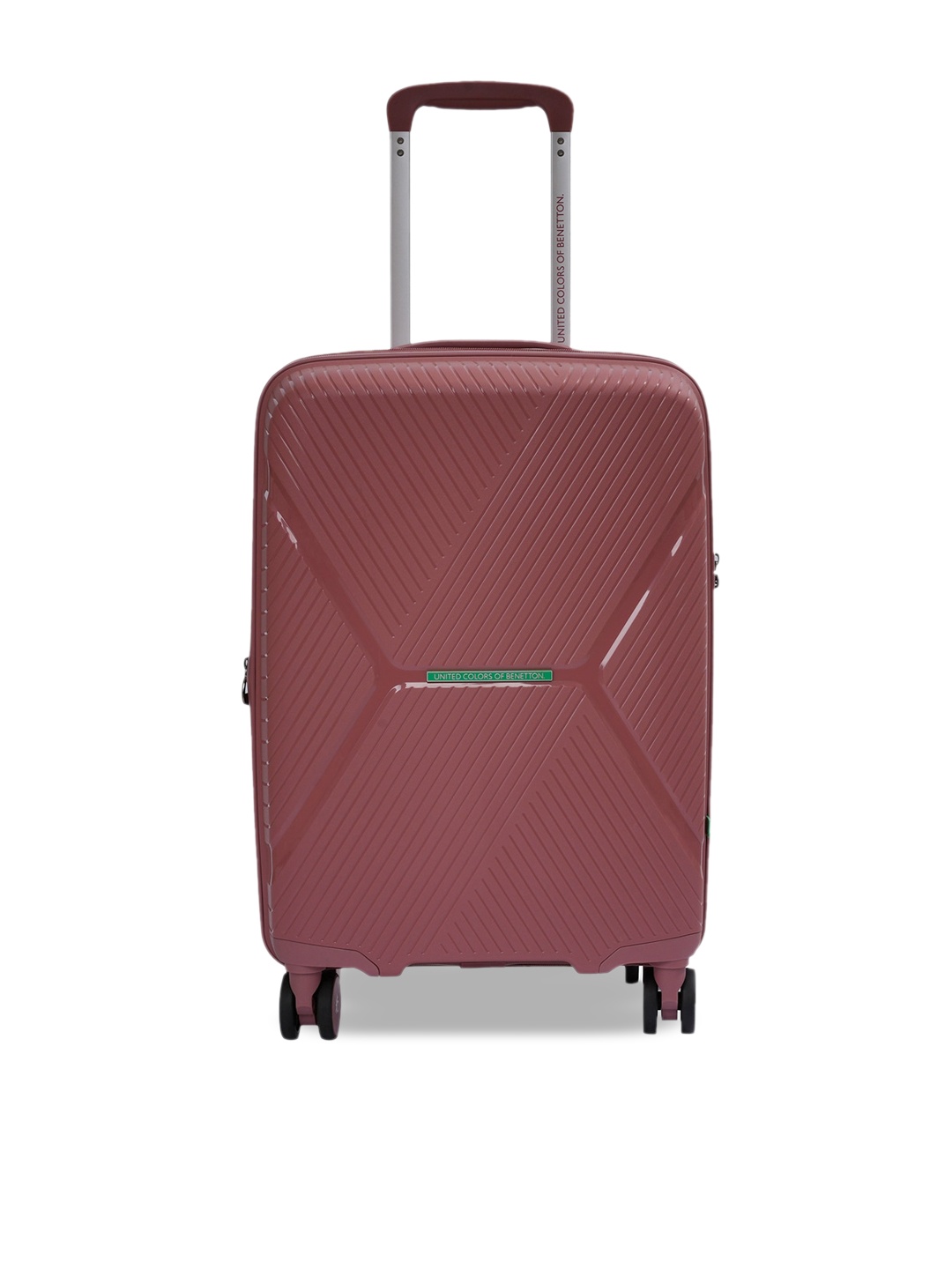 

United Colors of Benetton Textured Medium Hard Case Trolley Bag, Pink