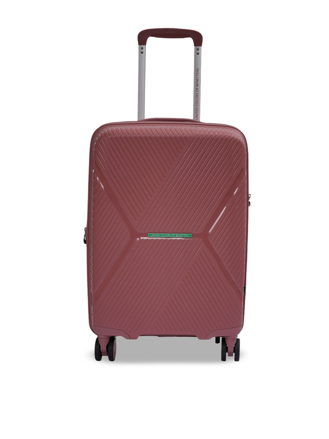 

United Colors of Benetton Textured Hard-Sided Large Trolley Suitcase -115 L, Pink