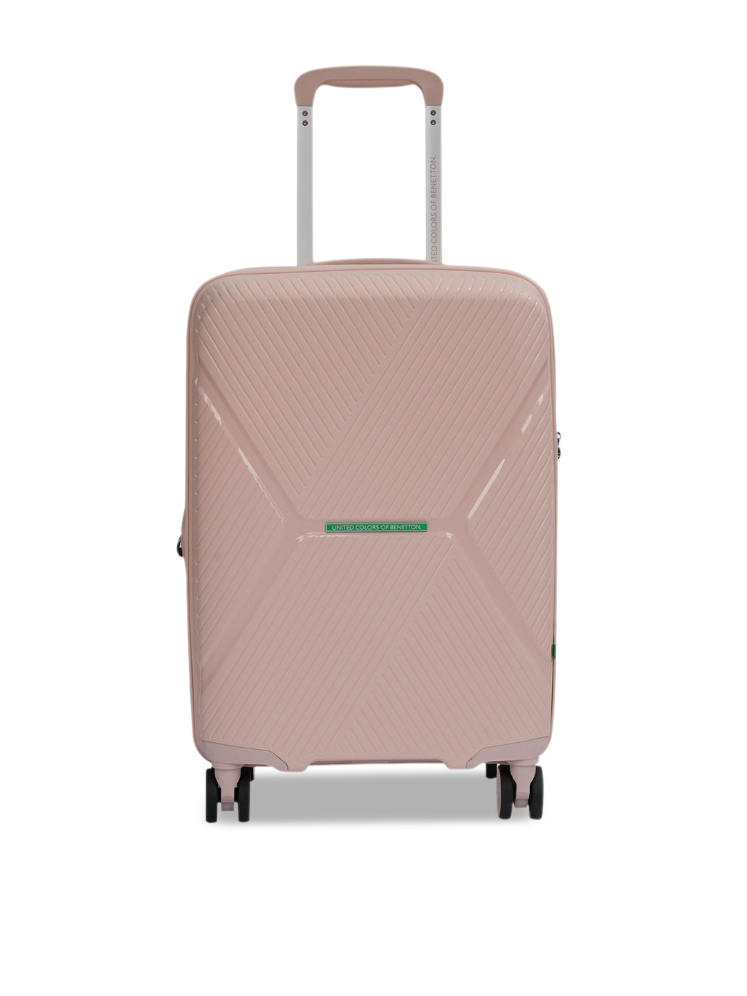 

United Colors of Benetton Textured Medium Hard Case Trolley Bag, Pink