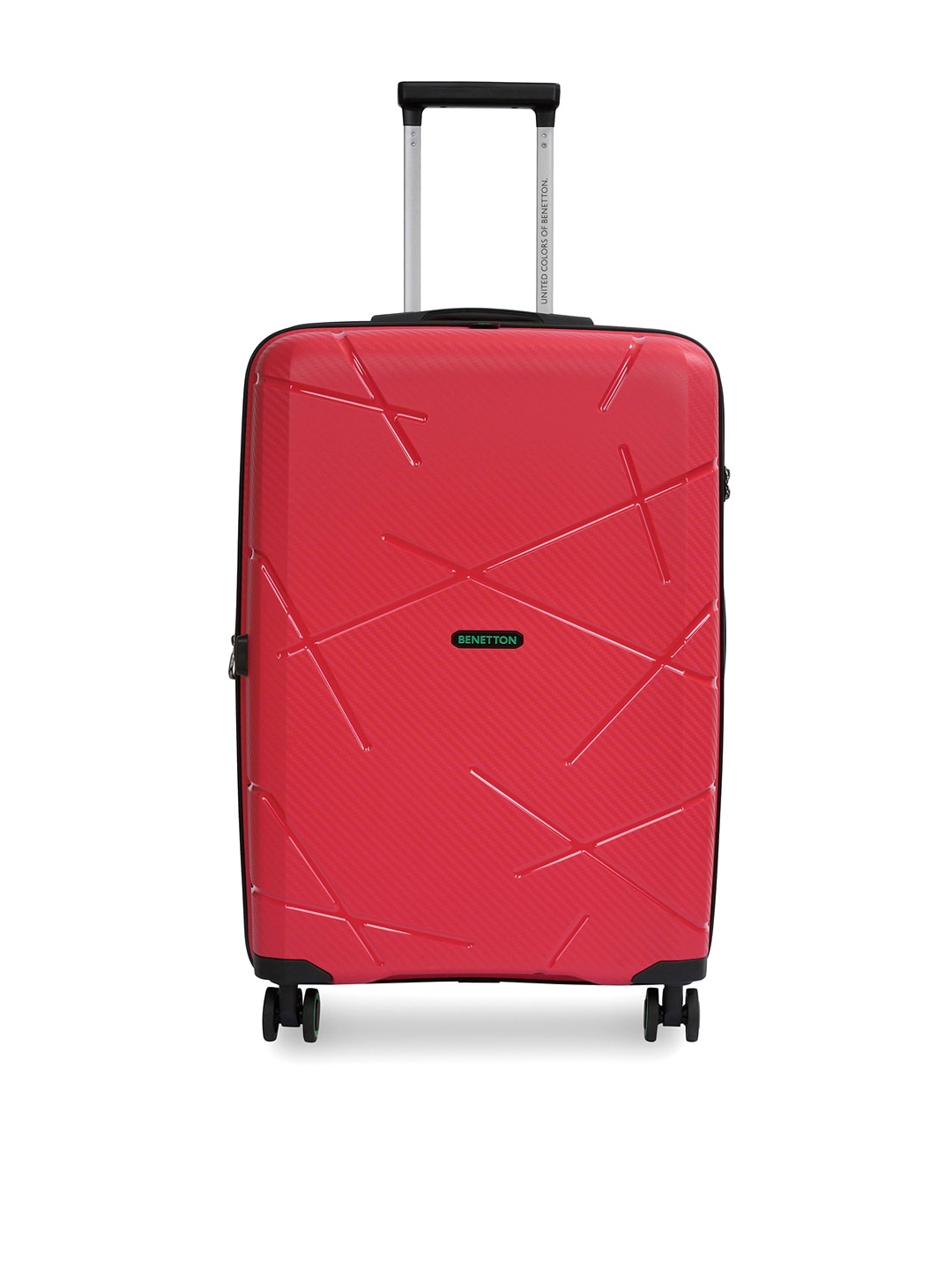 

United Colors of Benetton Textured Large Hard Sided Trolley Suitcase, Red