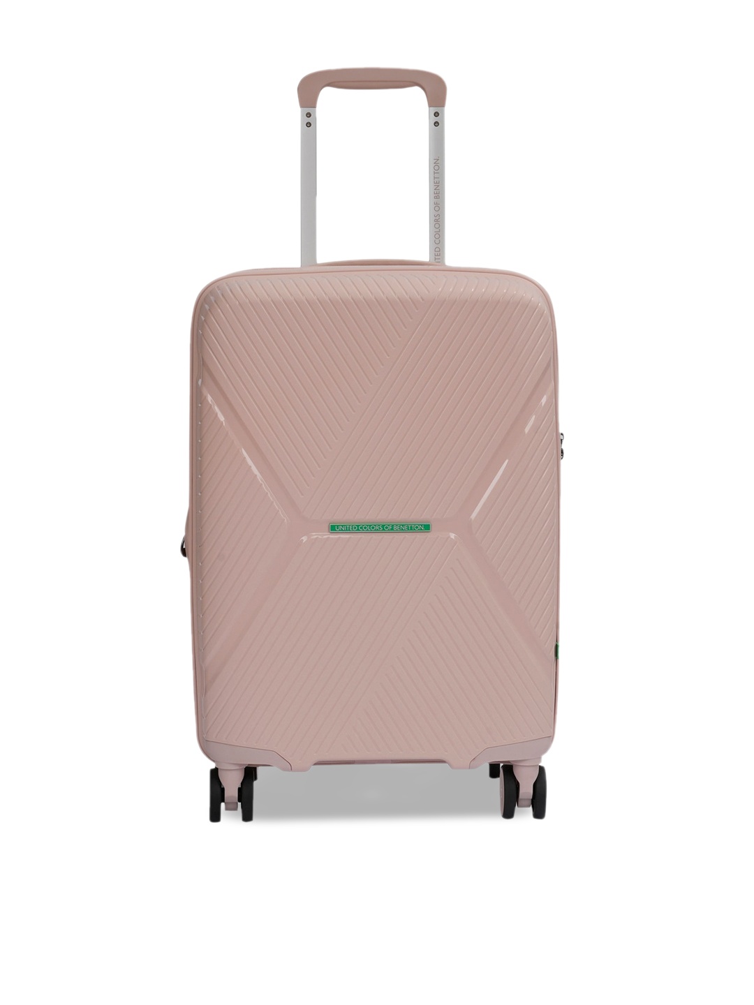 

United Colors of Benetton Textured Hard-Sided Cabin Trolley Suitcase, Pink