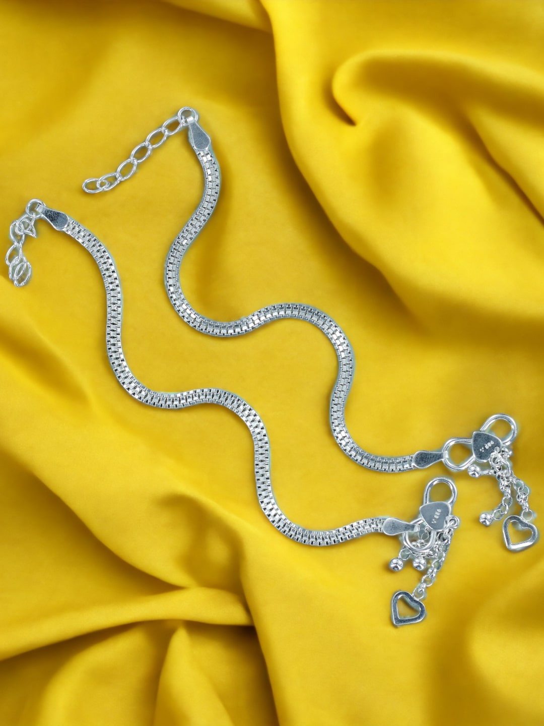 

Taraash Set of 2 925 Sterling Silver Anklets