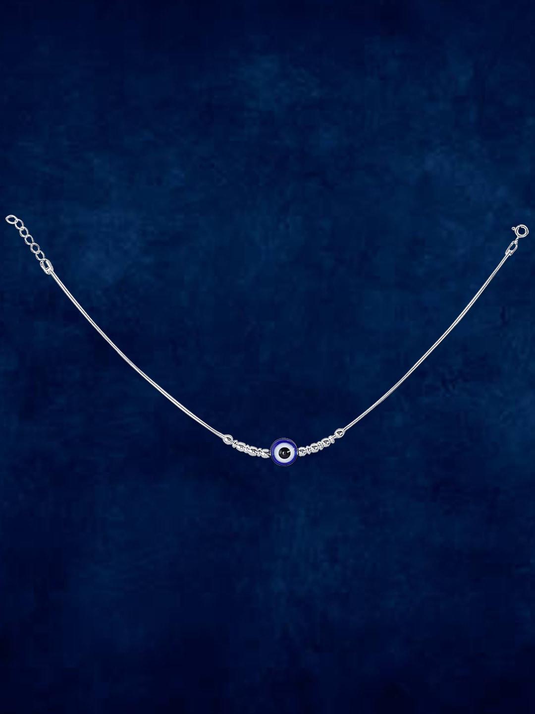 

Taraash 925 Sterling Silver Evil Eye Beaded Anklets
