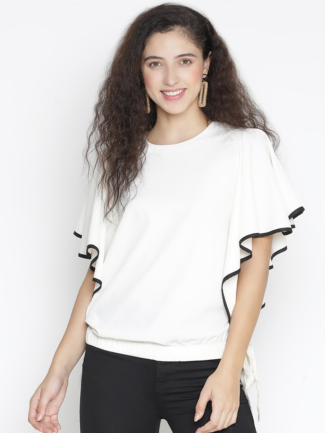 

DRAAX Fashions Flared Sleeves Top, White