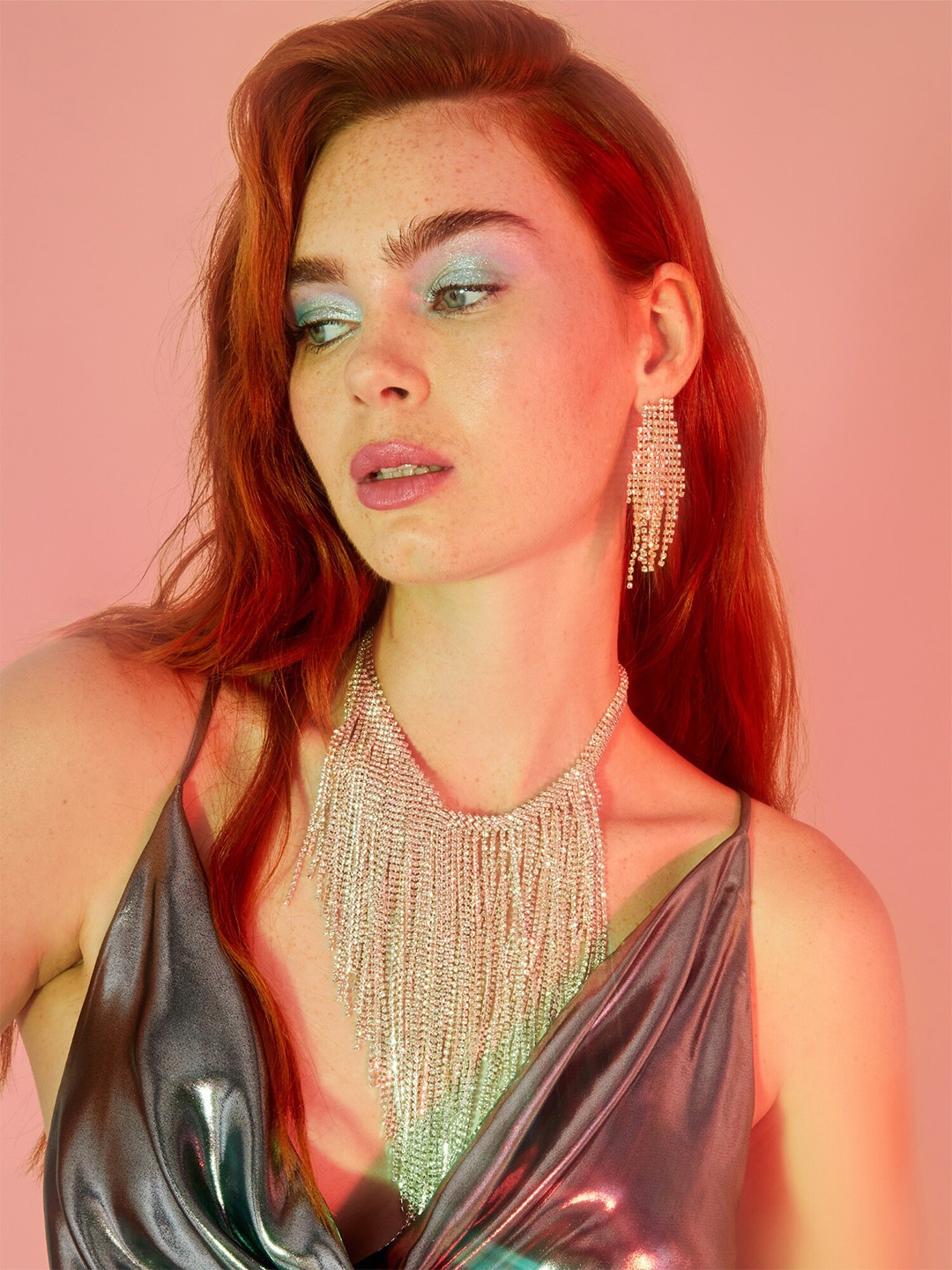 

Accessorize Silver-Plated Statement Crystal-Studded Necklace
