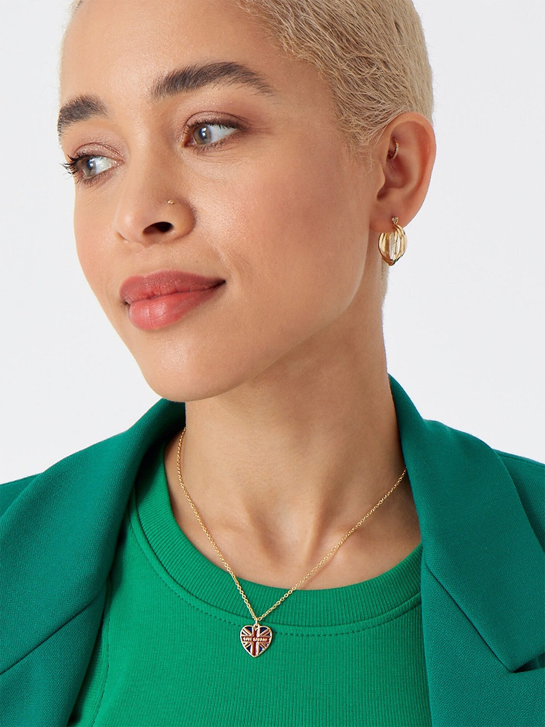 

Accessorize Statement Heart Pendant Necklace, Gold