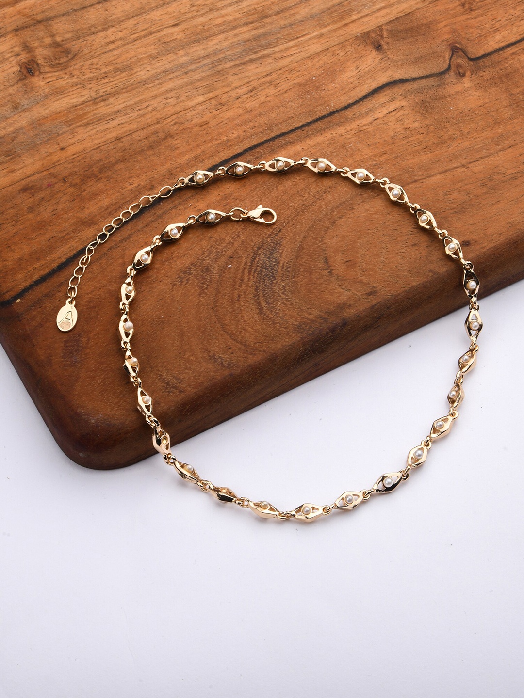 

Accessorize London Women's Pearl Detail Chain Necklace, Gold