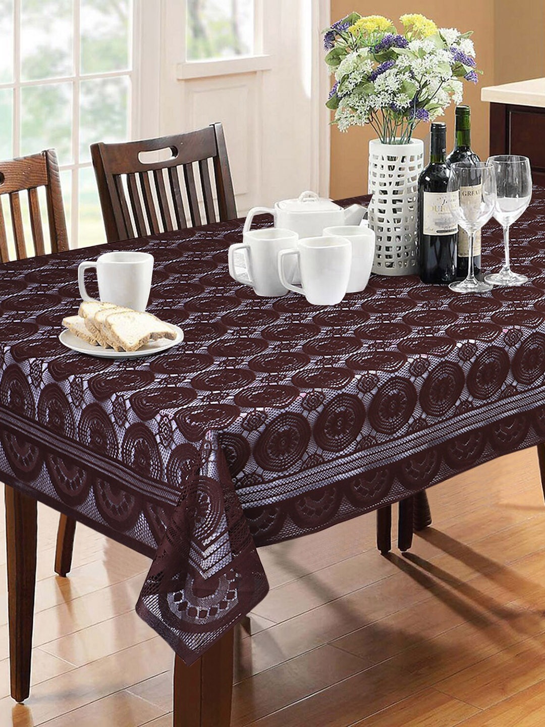 

Dakshya Industries Brown Floral Pure Cotton Table Cover