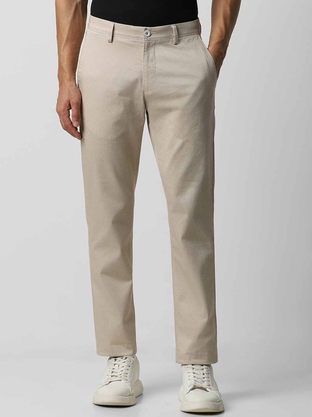 

Van Heusen Sport Men Textured Slim Fit Mid-Rise Regular Trouser, Beige