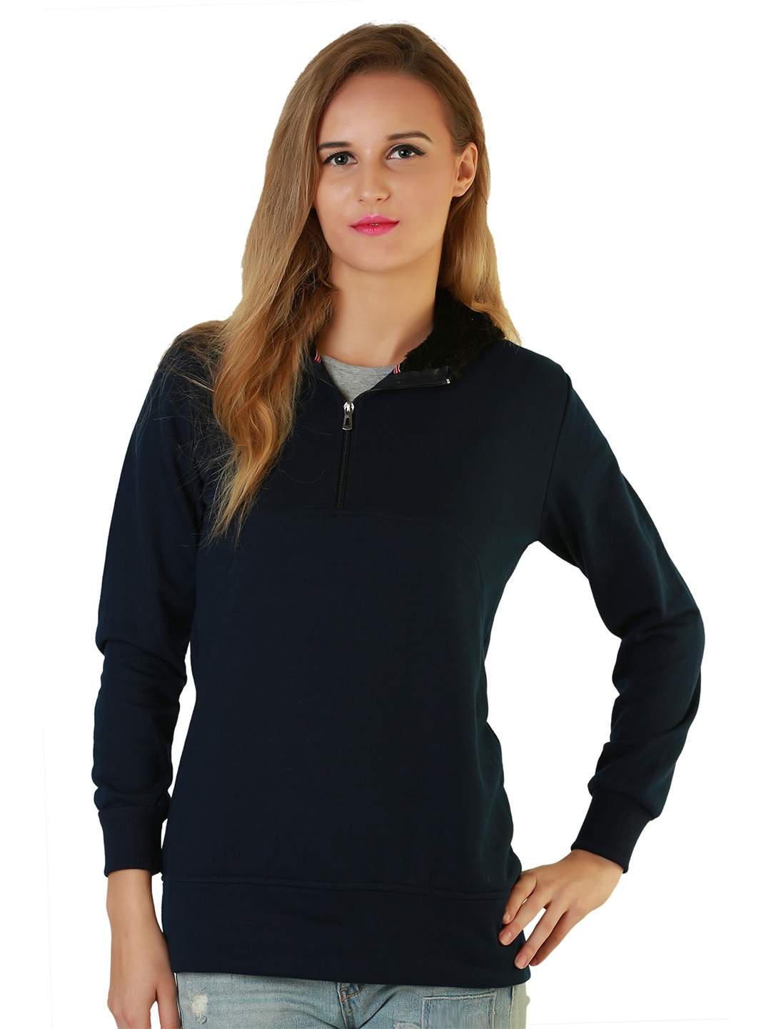 

BAESD Hooded Long Sleeves Fleece Pullover Sweatshirt, Navy blue