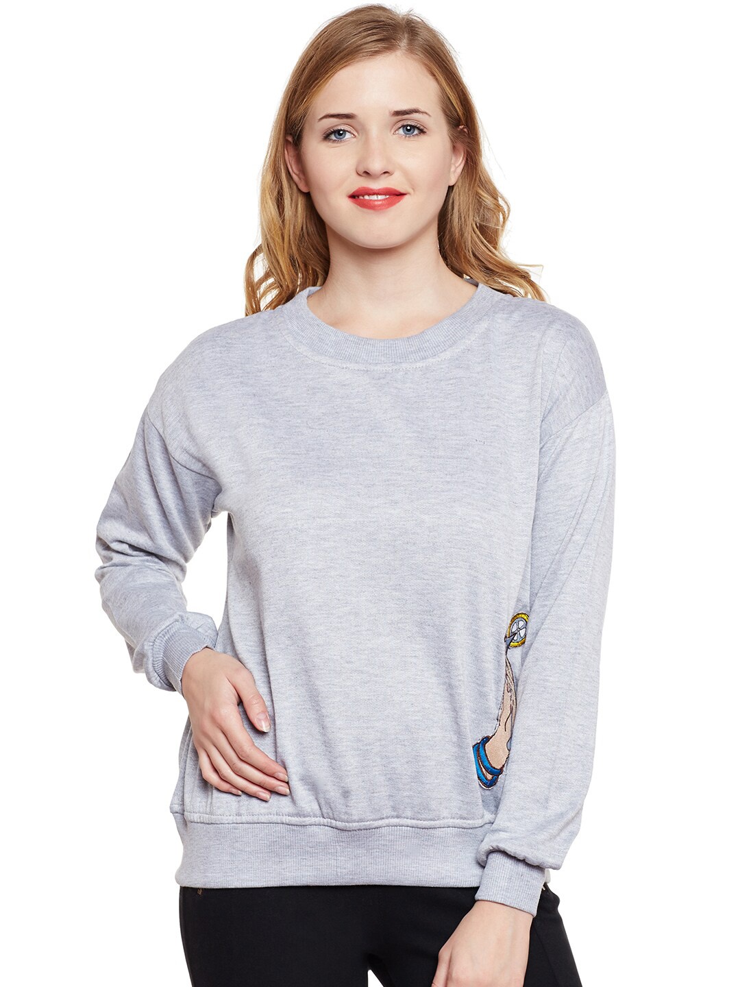 

BAESD Graphic Printed Pullover Sweatshirt, Grey melange